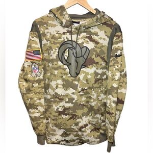 Nike Los Angeles Rams Salute To Service Hoodie Sweatshirt Size M NFL Camouflage